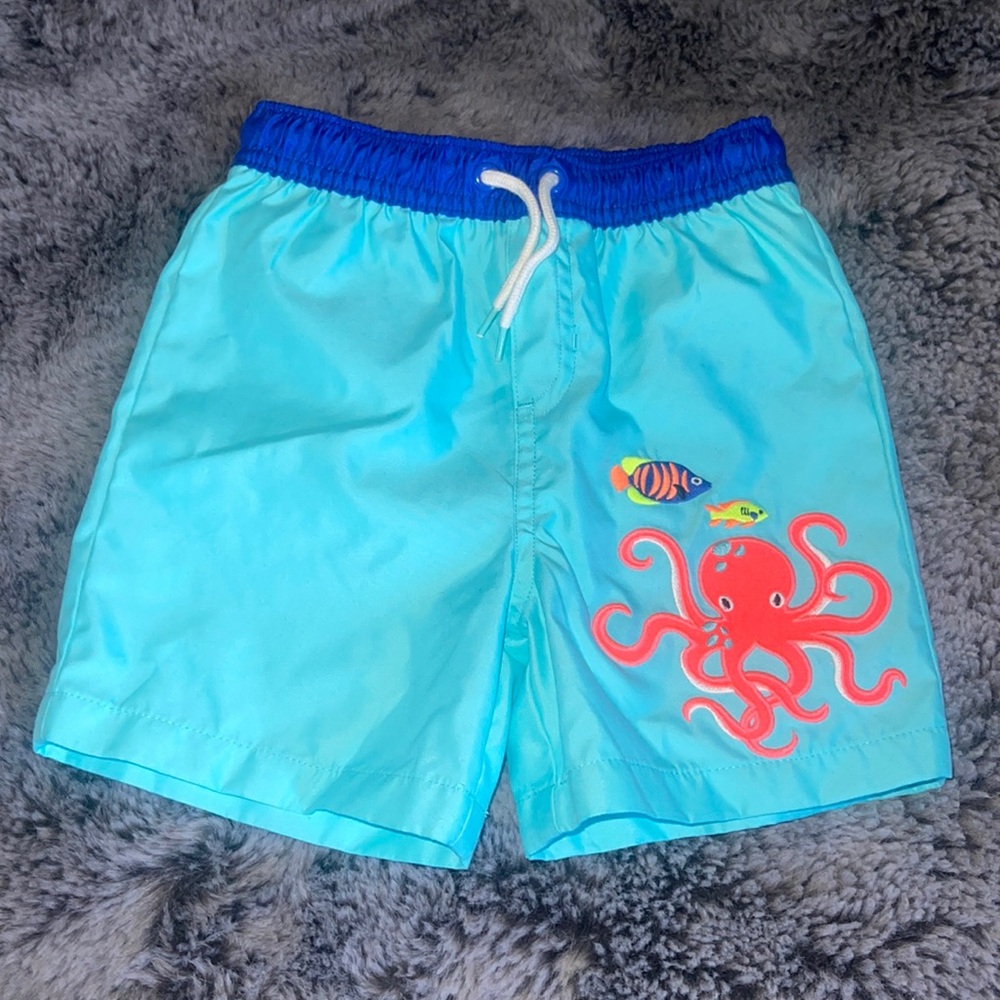 🌈 Gymboree Little Boys Octopus Tropical swim Trunks Sz 2T Shorts